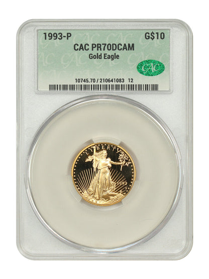 1993-P $10 Gold Eagle CACG PR70DCAM - $10 Gold Eagles