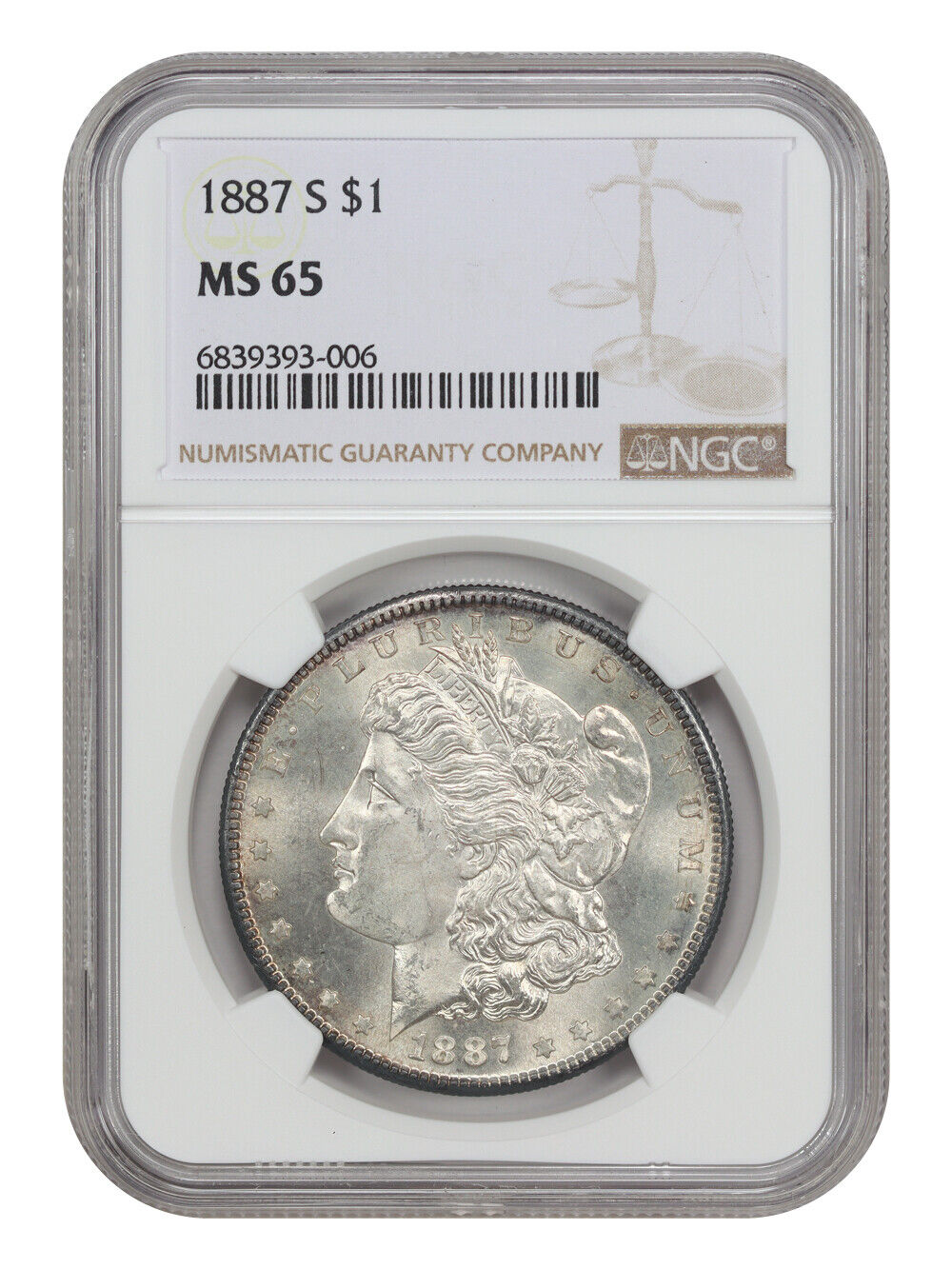 1887-S $1 NGC MS65 - Morgan Dollar