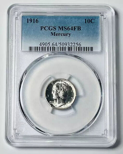 1916 P Mercury Dime PCGS MS-64 FB Full Bell