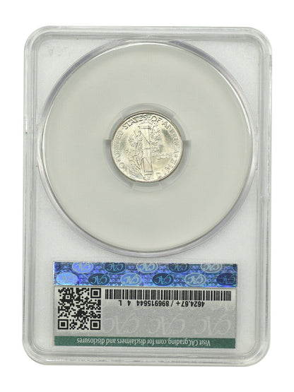 1945-D 10C CACG MS67+FB ex: D.L. Hansen - Mercury Dime