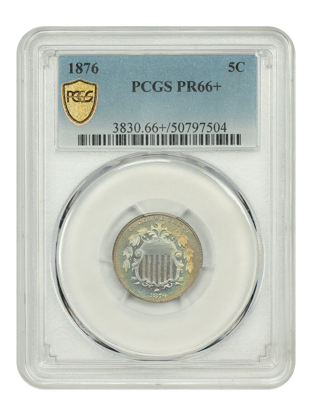 1876 5C PCGS PR66+ - Shield Nickel