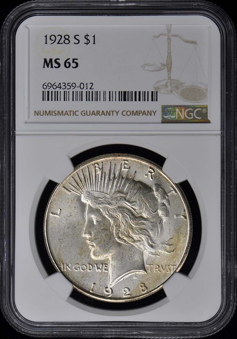 1928-S Peace Dollar S$1 NGC MS65