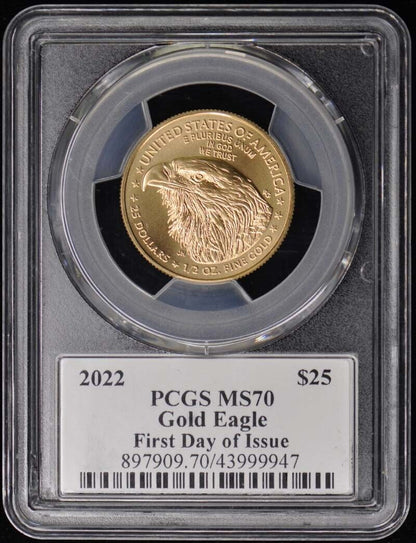 2022 4-Coin Gold Eagle PCGS MS70 Paul Balan Signed 1st Day