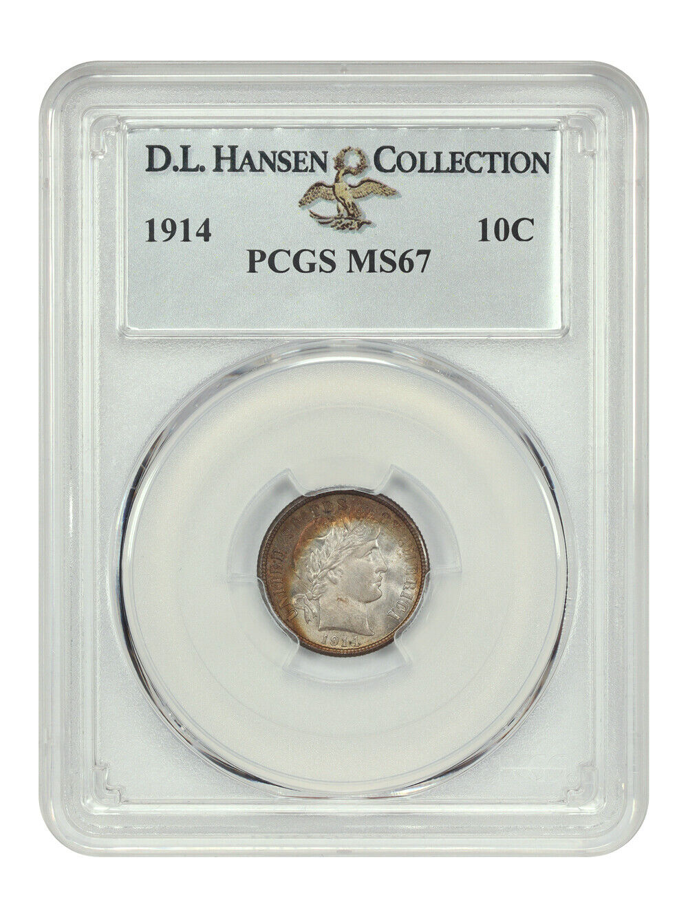 1914 10C PCGS MS67 ex: D.L. Hansen