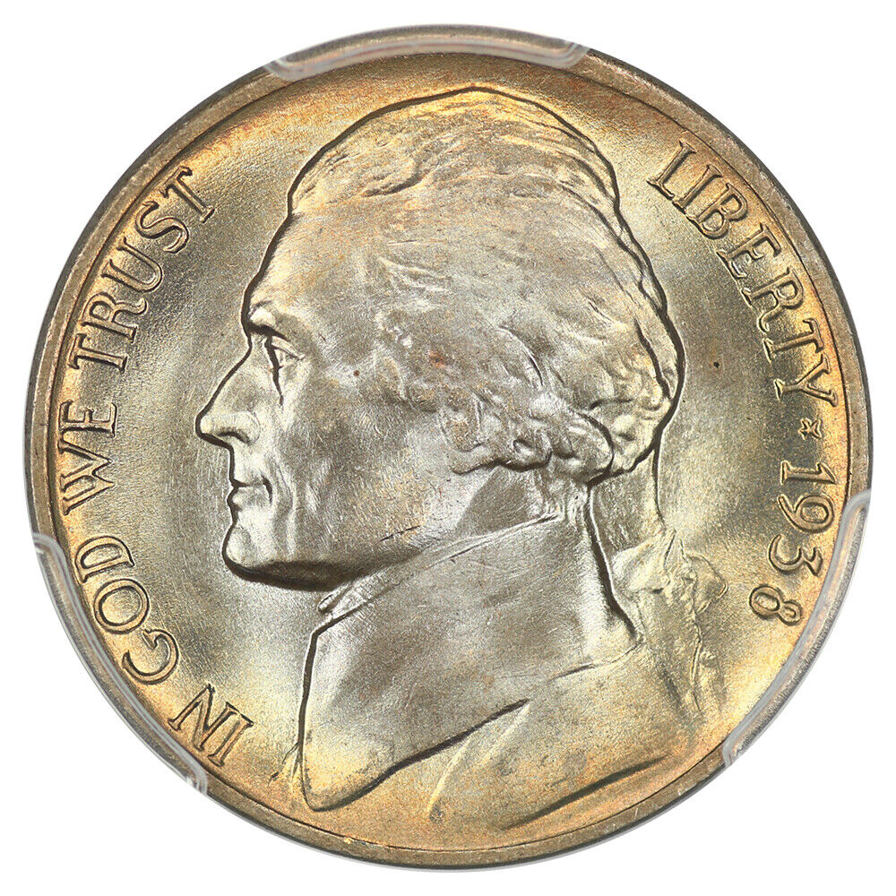 1938-D Jefferson 5c PCGS MS67+ ex: D.L. Hansen