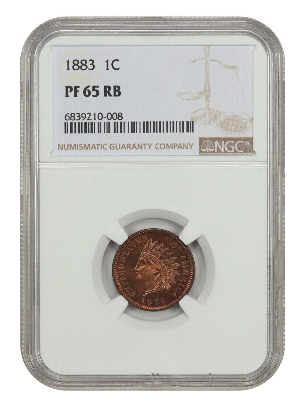 1883 1C NGC PR65RB - Indian Cent