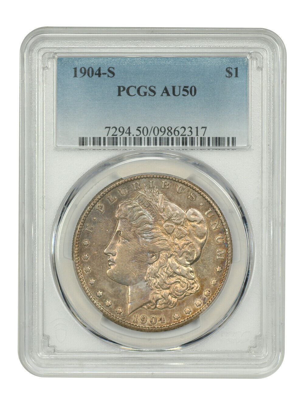 1904-S $1 PCGS AU50 - Morgan Dollar - Key Date S-Mint Morgan Dollar