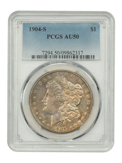 1904-S $1 PCGS AU50 - Morgan Dollar - Key Date S-Mint Morgan Dollar