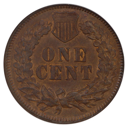 1873 1C NGC AU55 (Closed 3) - Indian Cent - Popular Date