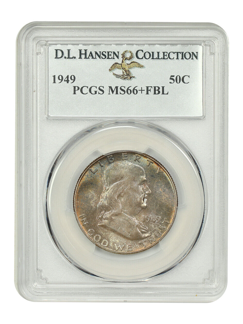 1949 50C PCGS MS66+FBL ex: D.L. Hansen