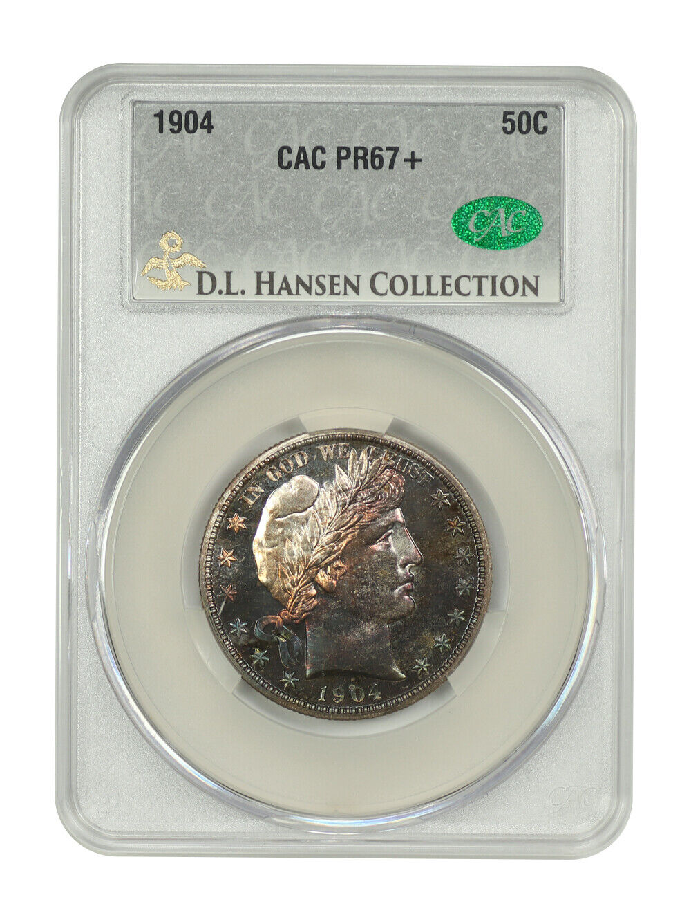 1904 50C CACG PR67+ ex: D.L. Hansen - Barber Half Dollar