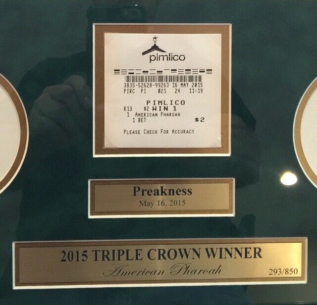 2015 LIMITED EDITION Triple Crown Winning Ticket plaque