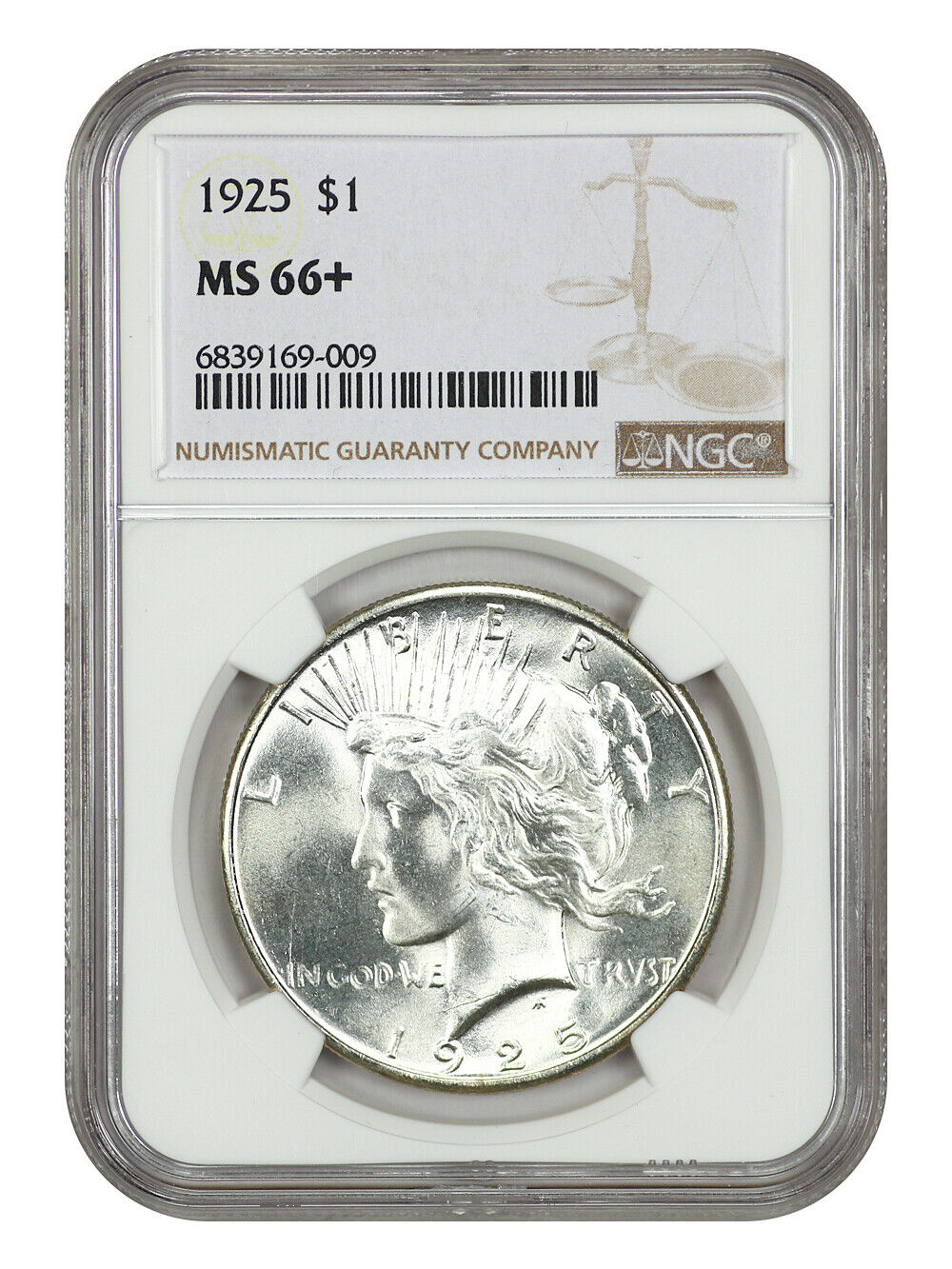 1925 $1 NGC MS66+ - Peace Dollar