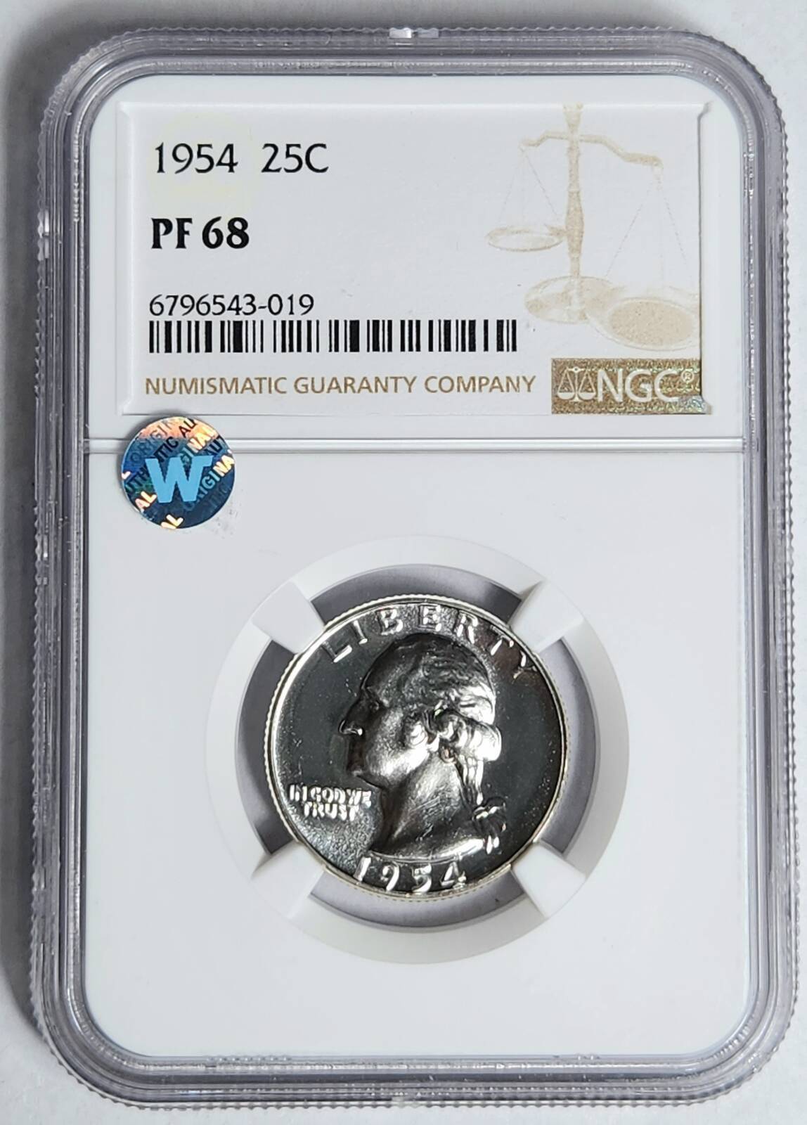 1954 P Washington Quarter NGC PF-68 - SIGHT WHITE