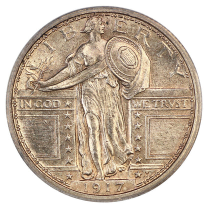 1917 25C PCGS MS63FH (Type 1, OGH) - Standing Liberty Quarter