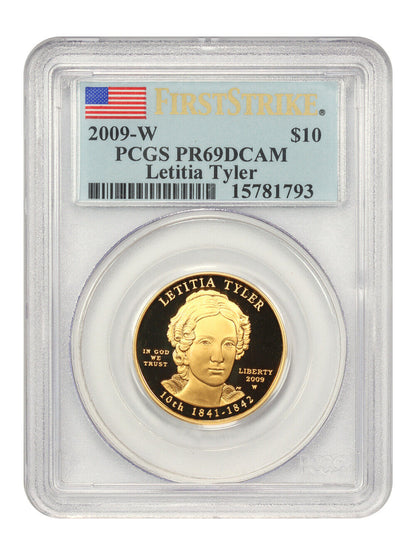 2009-W Letitia Tyler $10 PCGS Proof 69 DCAM (First Strike)