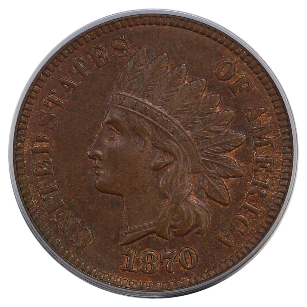 1870 1C PCGS MS63BN - Indian Cent - Tough Date