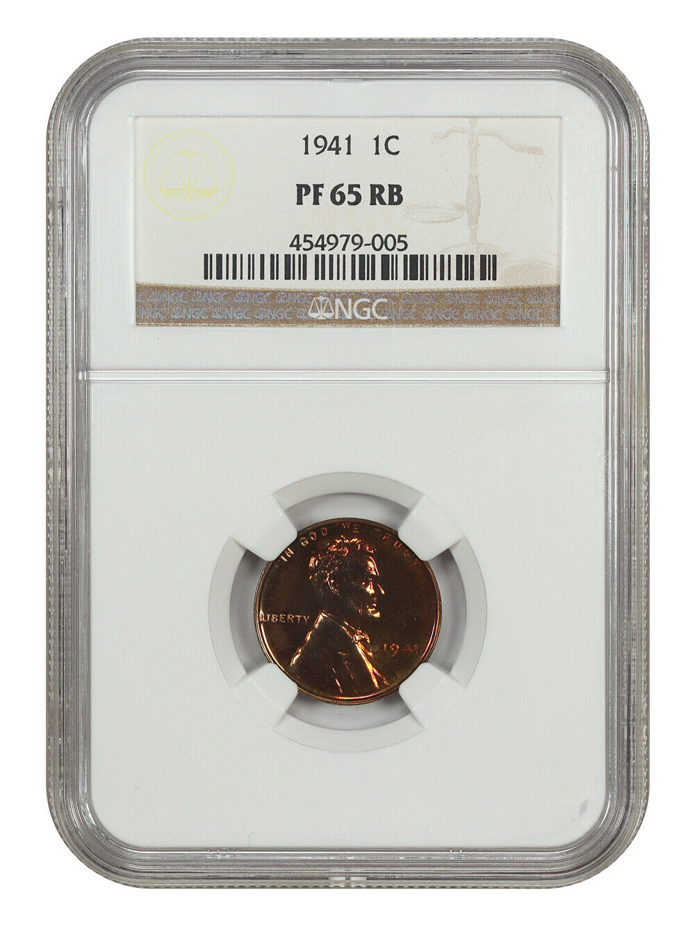 1941 1C NGC PR65RB - Lincoln Cent (Wheat Reverse)