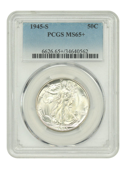 1945-S 50C PCGS MS65+ - Walking Liberty Half Dollar