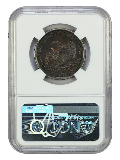 1838 50C NGC AU50 (Reeded Edge) - Capped Bust Half Dollar - Great Type Coin