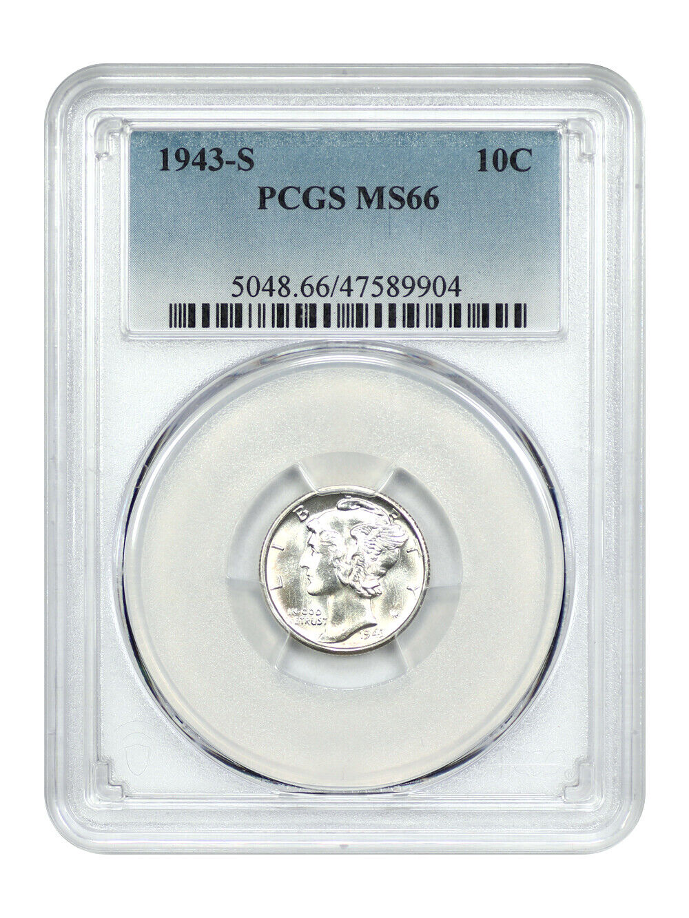 1943-S 10C PCGS MS66