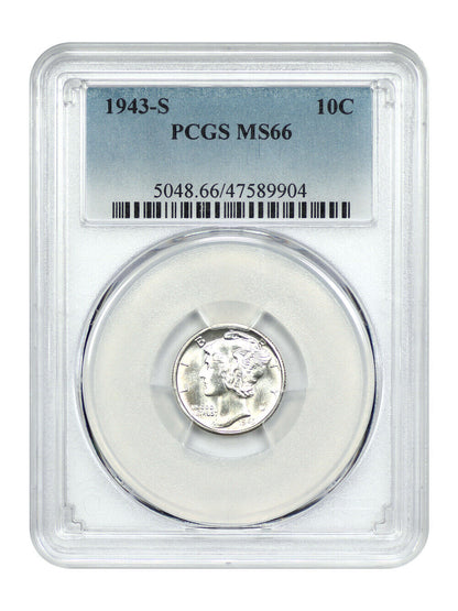 1943-S 10C PCGS MS66