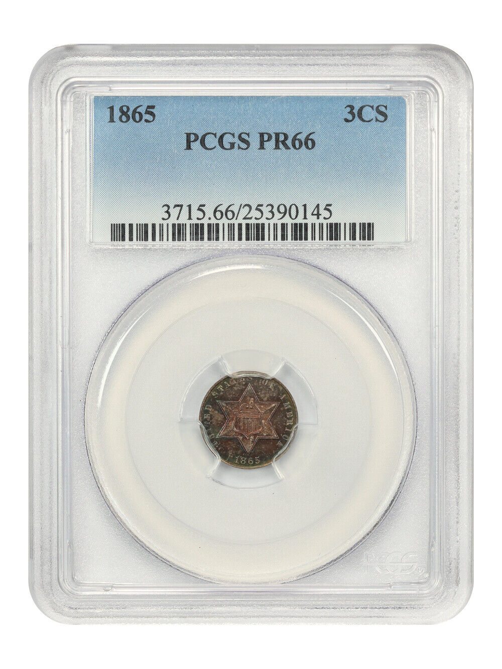 1865 3CS PCGS PR66