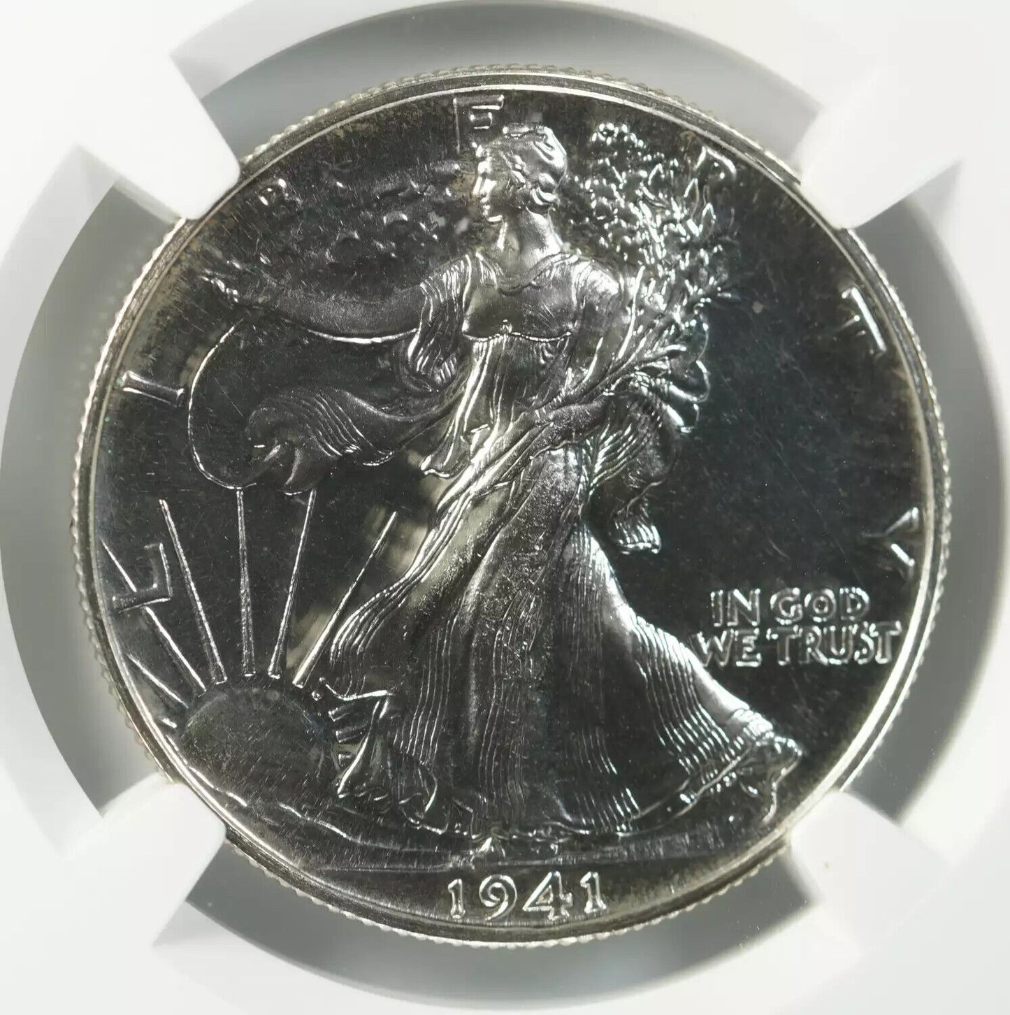 1941 PROOF WALKING LIBERTY HALF DOLLAR 50C NGC CERTIFIED PF 65 NO 'AW' (006)