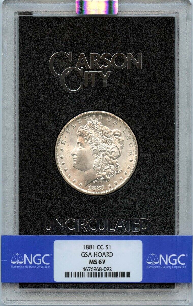 1881-CC Morgan Dollar GSA HOARD S$1 NGC MS67