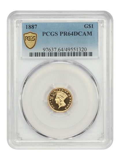 1887 G$1 PCGS PR64DCAM - Gold Dollar