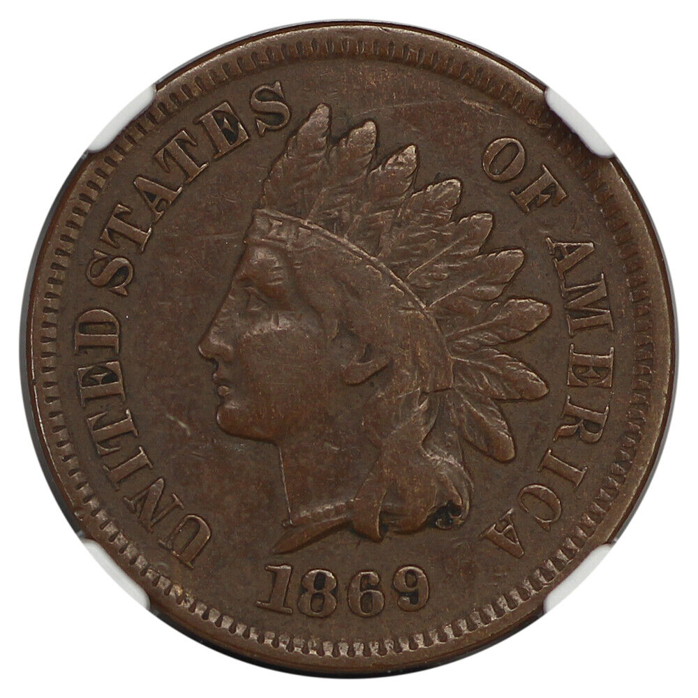 1869 1C NGC VF35BN - Indian Cent - Scarce Date