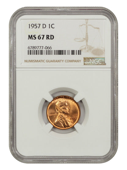 1957-D 1C NGC MS67RD