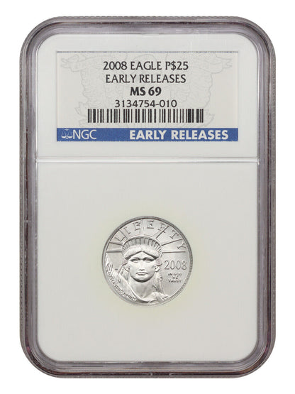 2008 $25 Statue of Liberty Early Releases NGC MS69