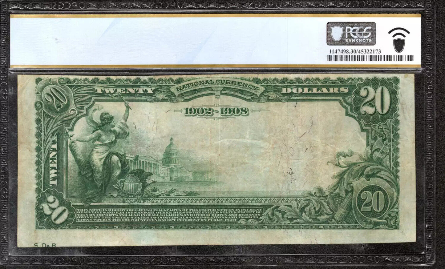 1902 $20 FIRST NATIONAL BANKNOTE CURRENCY OSCEOLA NEBRASKA PCGS 30 VF (568)