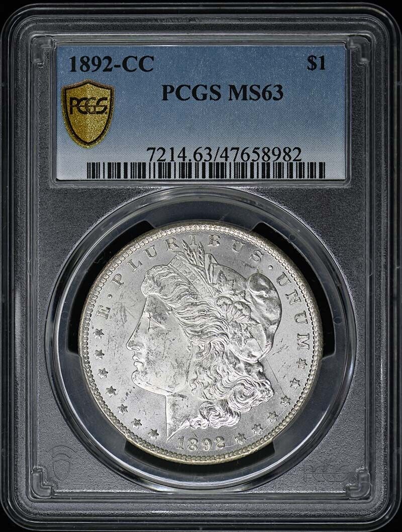 1892-CC $1 Morgan Dollar PCGS MS63