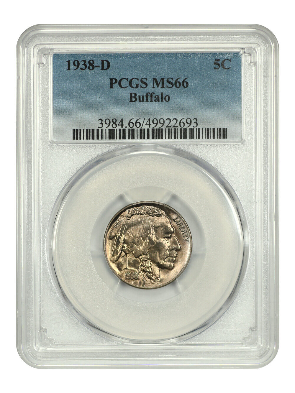 1938-D 5C Buffalo PCGS MS66 - Buffalo Nickel