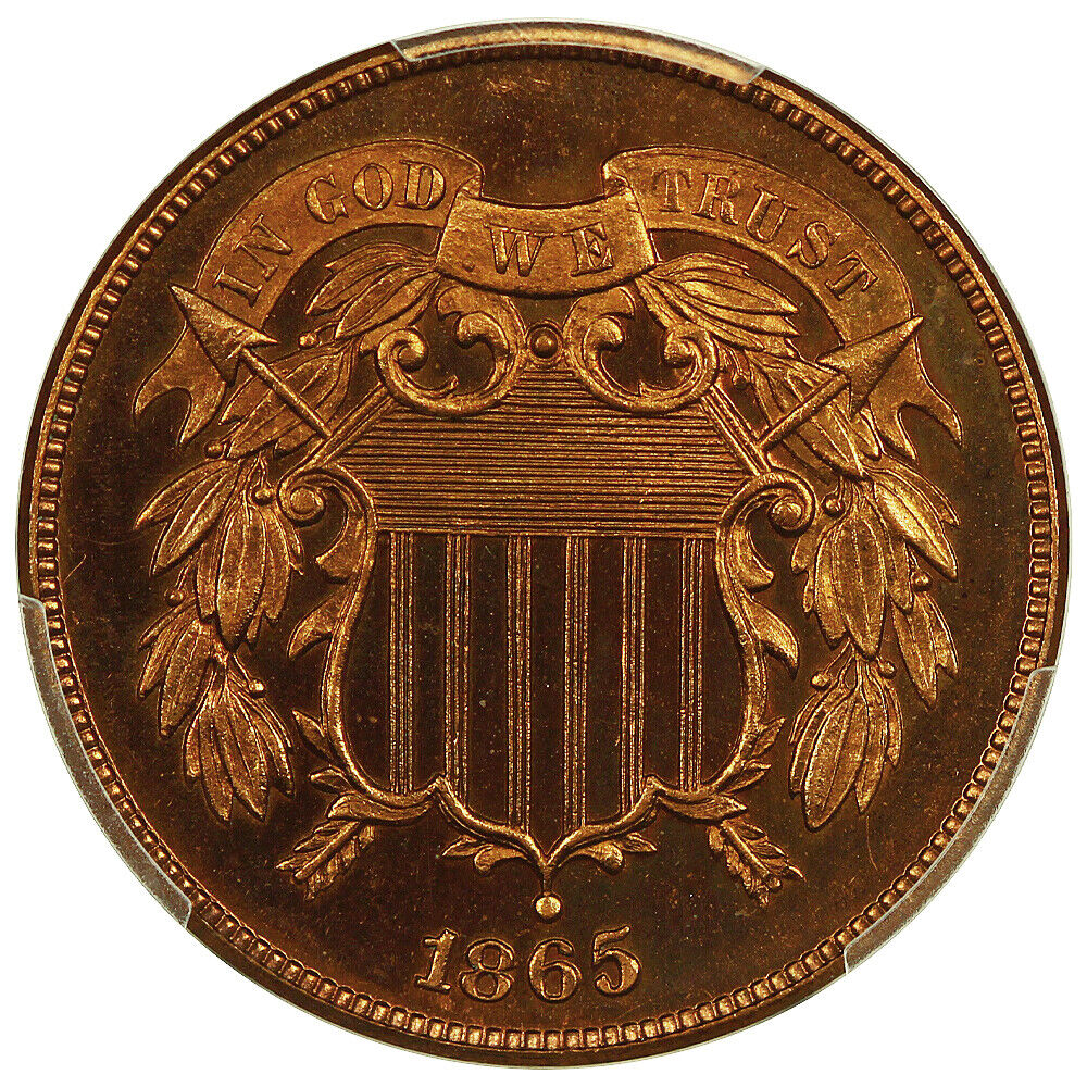 1865 2C PCGS PR66RD CAM ex: D.L. Hansen