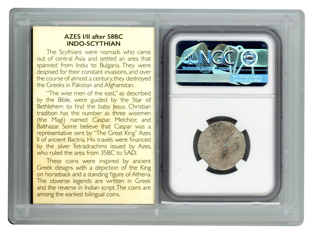 Ancient Persian: Azes I/II (post-c.58 BC) AR Tetradrachm NGC XF