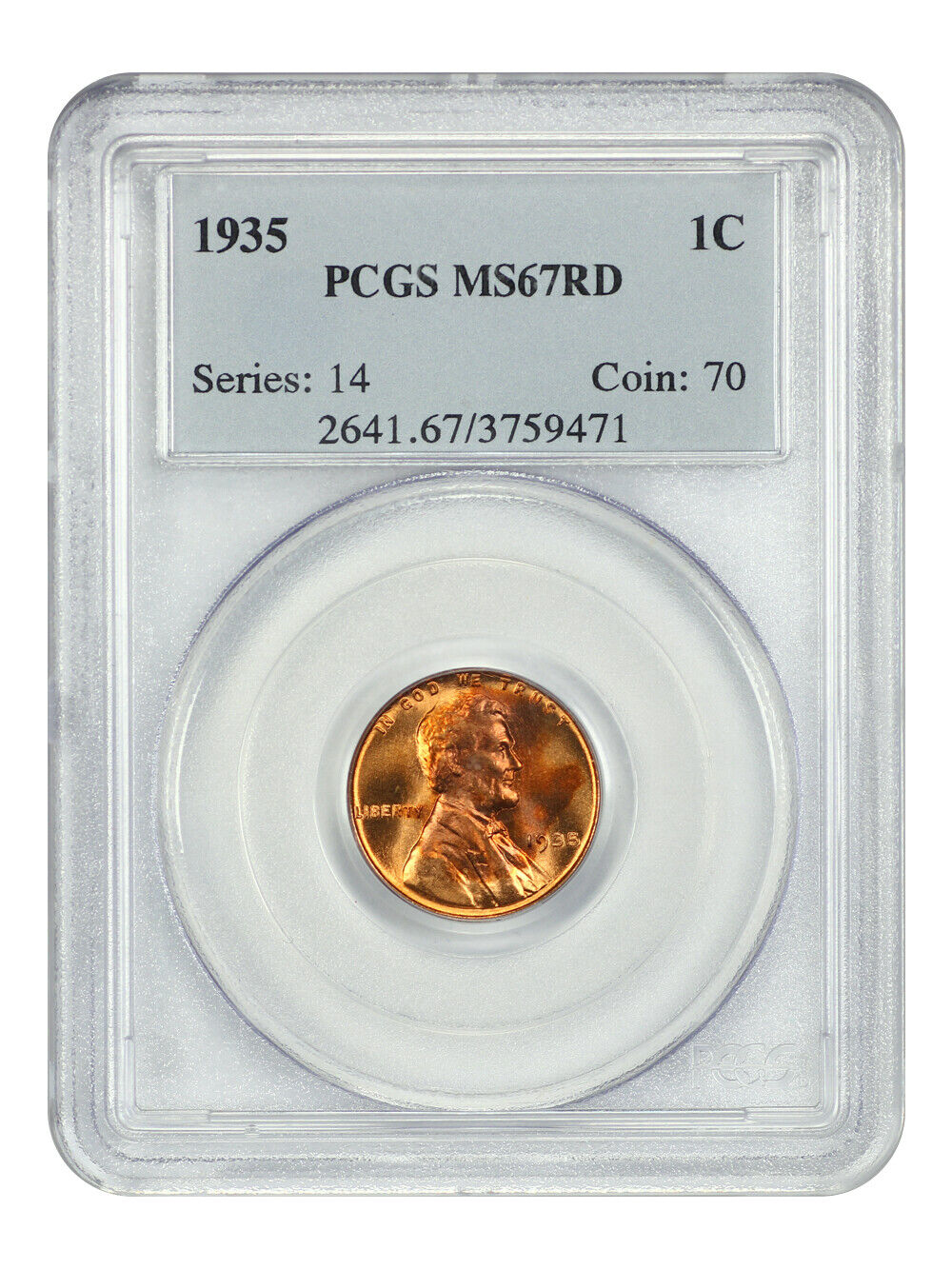 1935 1C PCGS MS67RD