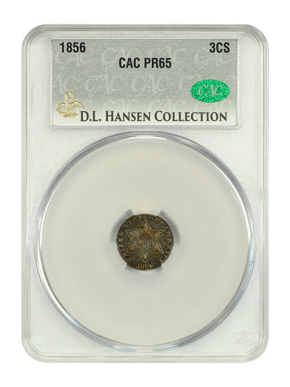 1856 3CS CACG PR65 ex: D.L. Hansen - Three Cent Silver