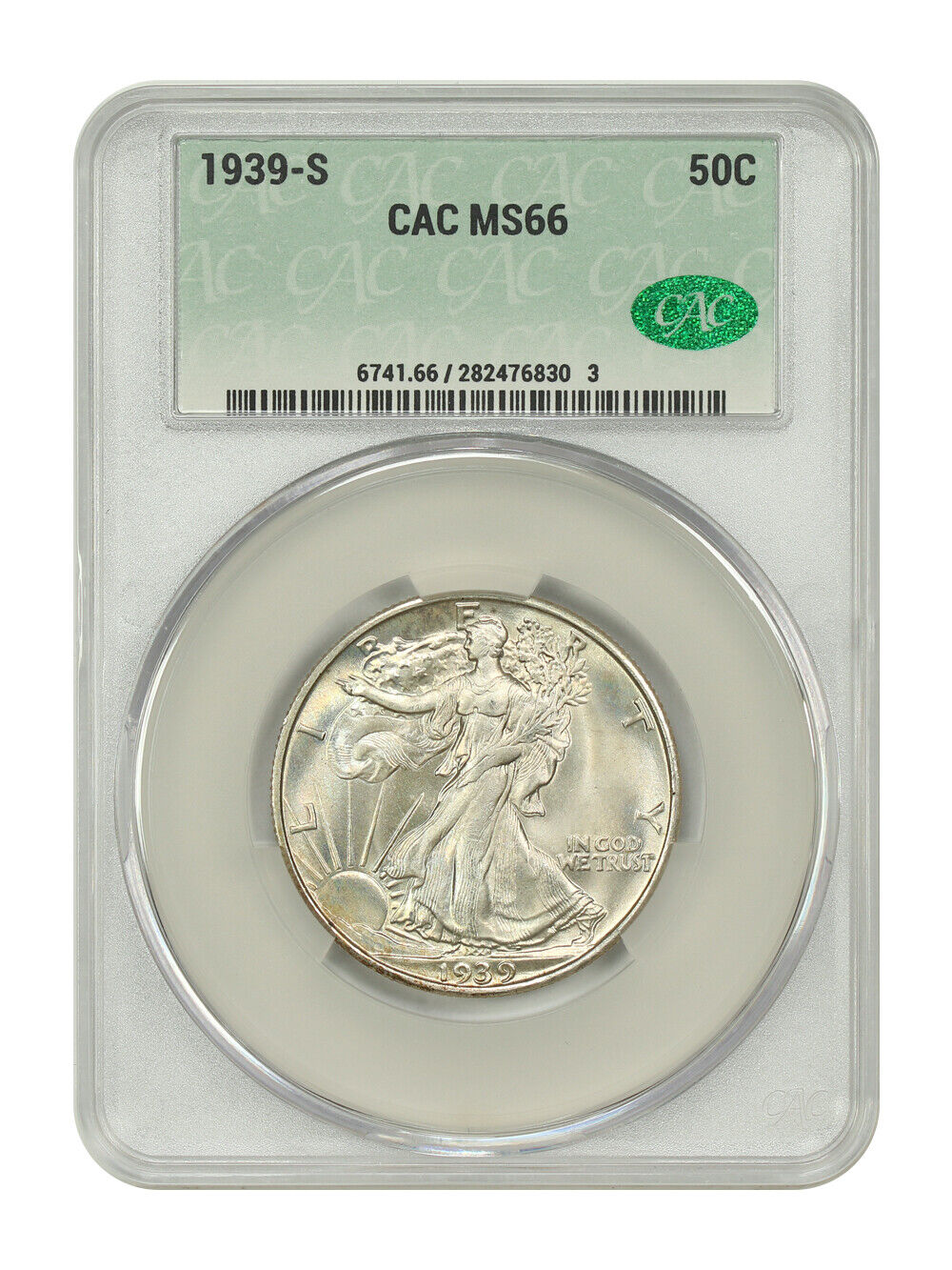 1939-S 50C CACG MS66 - Walking Liberty Half Dollar