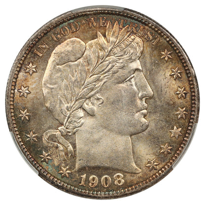 1908-S 50C CACG MS66 ex: D.L. Hansen - Barber Half Dollar - Registry Worthy