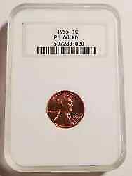 1955 P Small Cent Lincoln, Wheat Ears Reverse NGC PF-68 RD