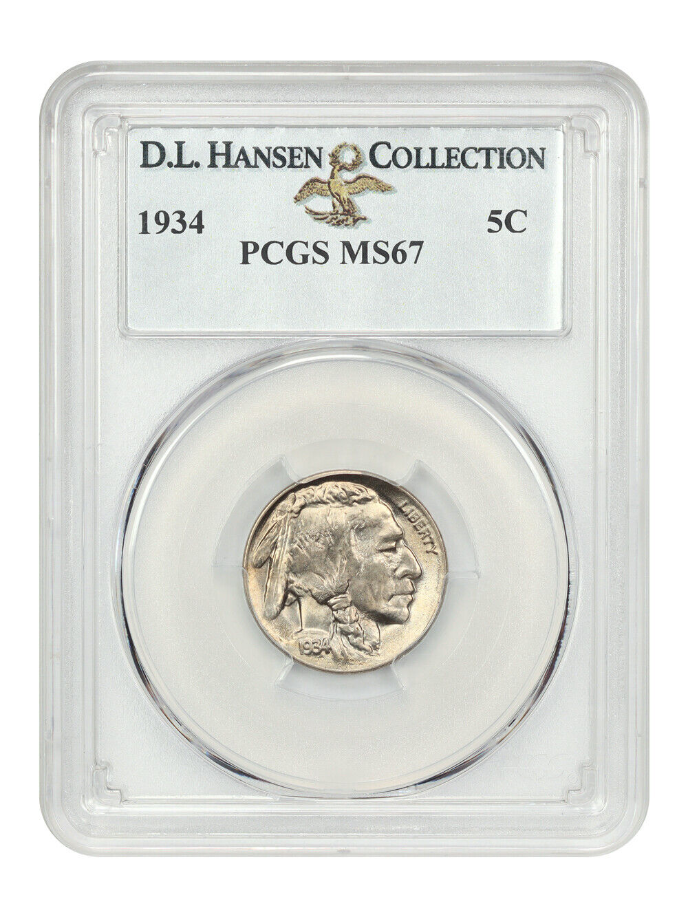 1934 5C PCGS MS67 ex: D.L. Hansen