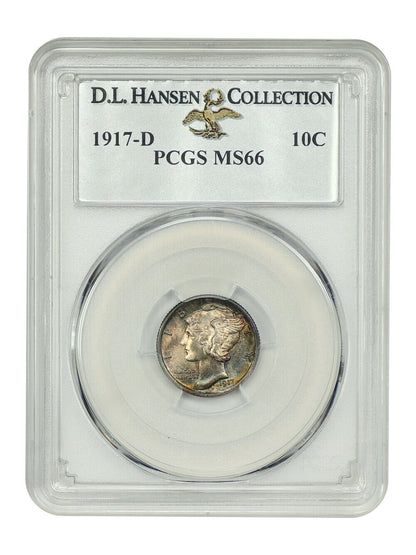 1917-D 10C PCGS MS66 ex: D.L. Hansen