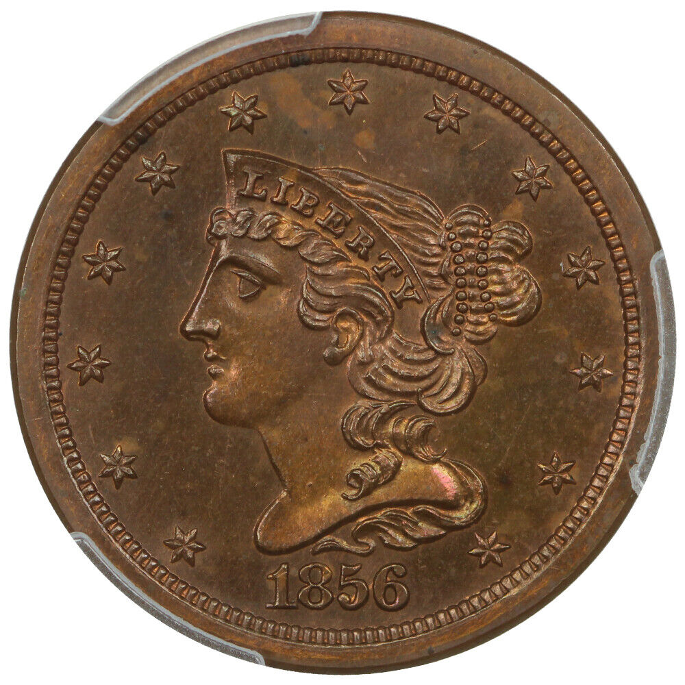 1856 1/2C PCGS PR64RB ex: D.L. Hansen