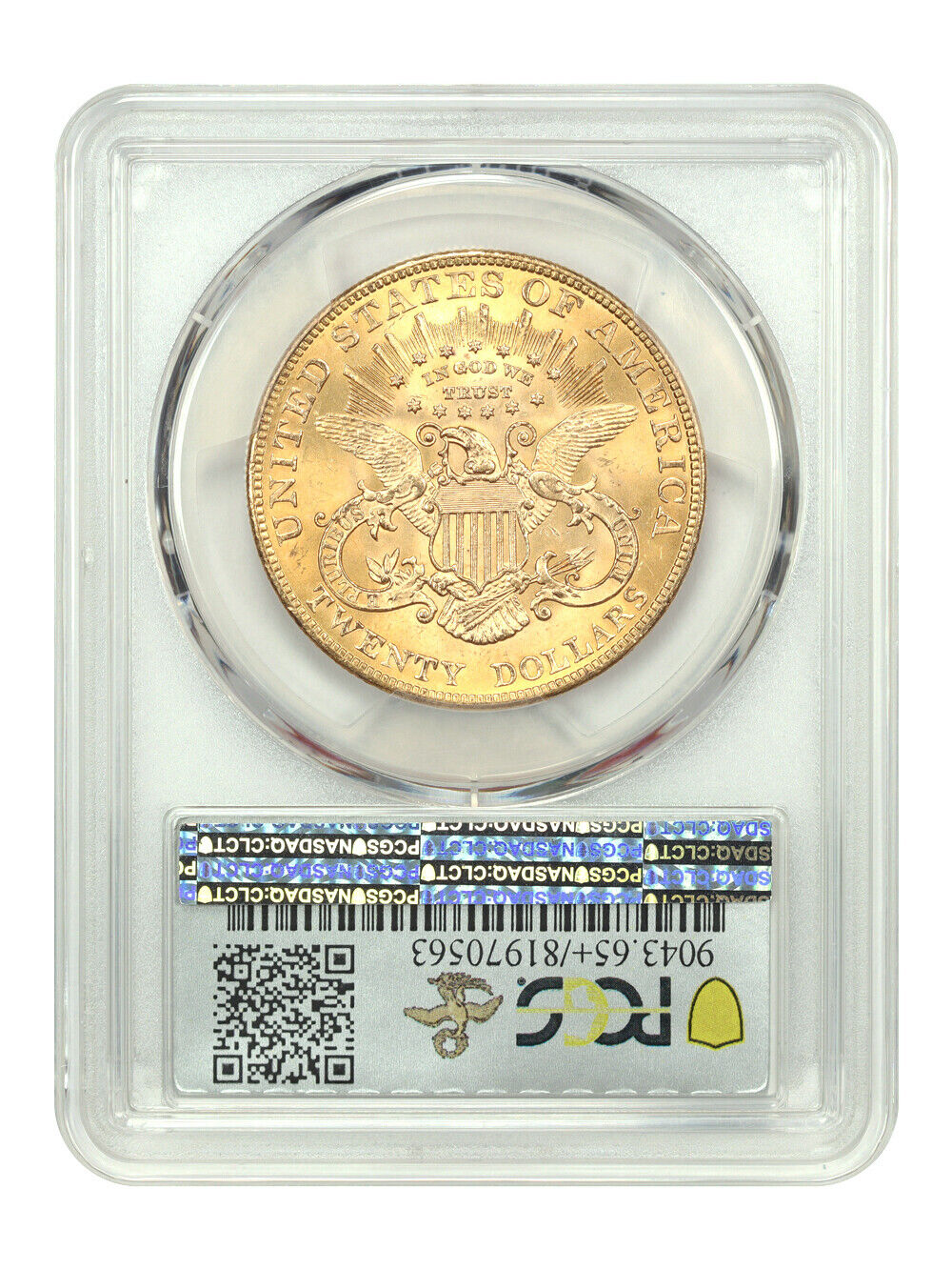 1903 $20 PCGS/CAC MS65+ ex: D.L. Hansen