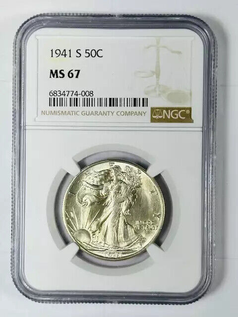 1941 S Walking Liberty Half Dollar NGC MS-67