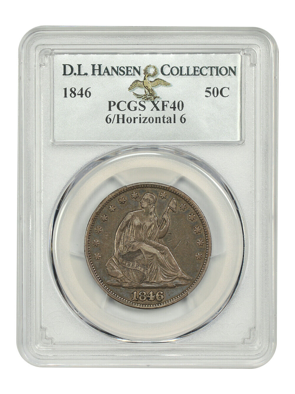 1846/Horiz 6 50C PCGS XF40