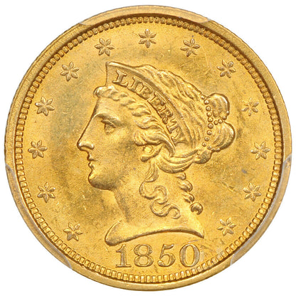 1850 $2.50 PCGS MS63 ex: D.L. Hansen - Liberty Head $2.5